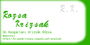 rozsa krizsak business card